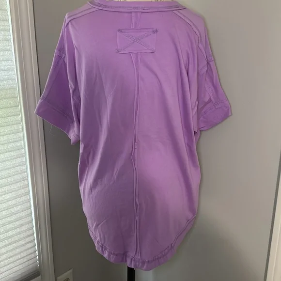 Zenana Top Dark Lavender 1/4 Button down Short Sleeves NWOT - Picture 6 of 10